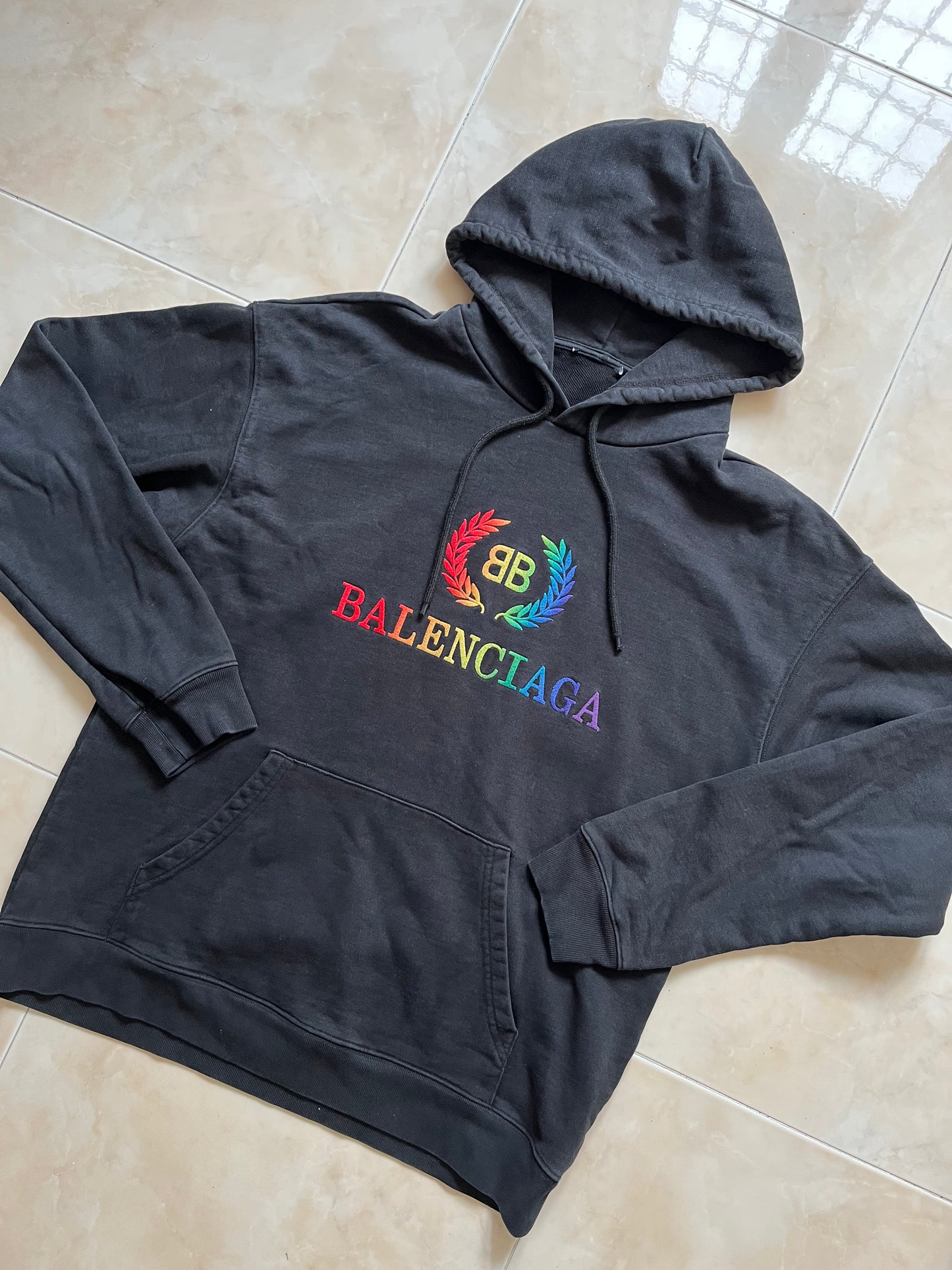 Felpa hoodie Balenciaga Rainbow Logo 2019 (L)