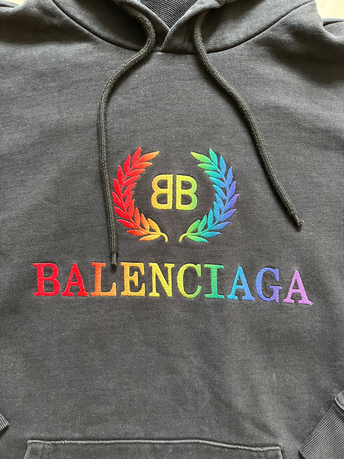 Felpa hoodie Balenciaga Rainbow Logo 2019 (L)