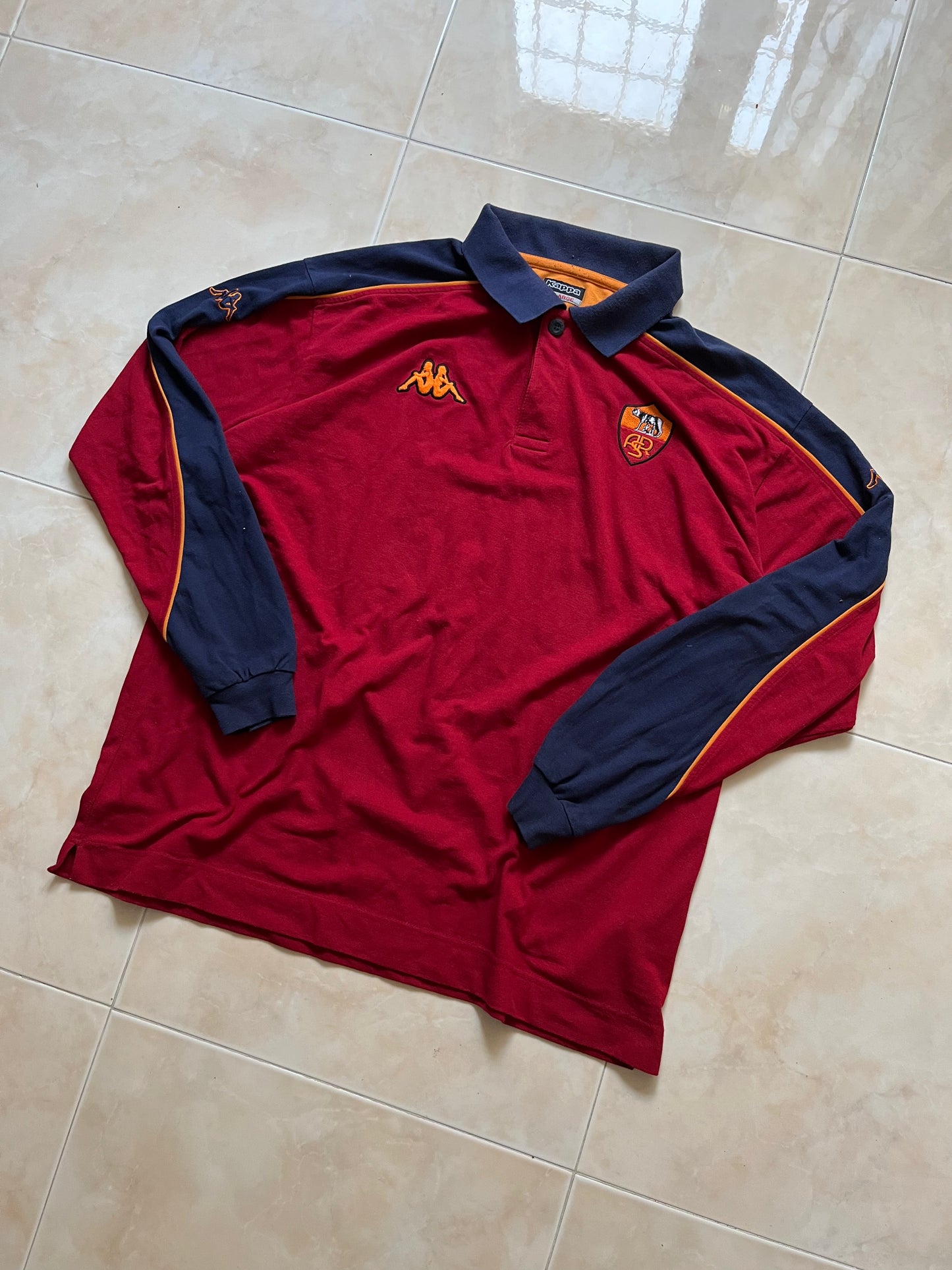 Polo a maniche lunghe Kappa AS Roma Vintage 2001/2002 (XL)