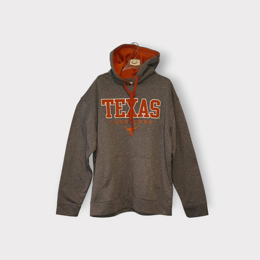 Felpa Con Cappuccio Hoodie Texas College Majestic Grey Taglia L