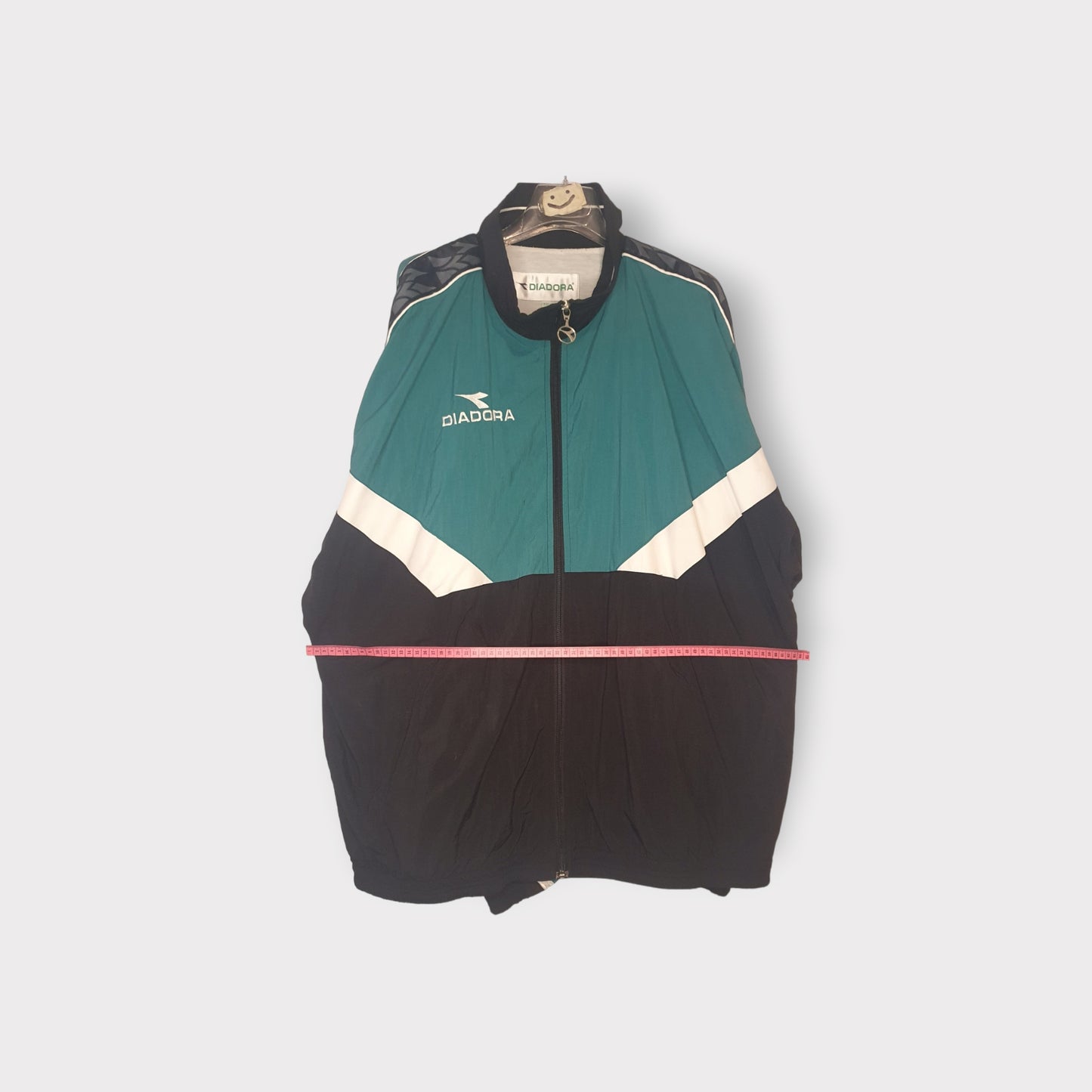 Windbreaker Diadora Green Black White 90's Vintage Taglia XXL